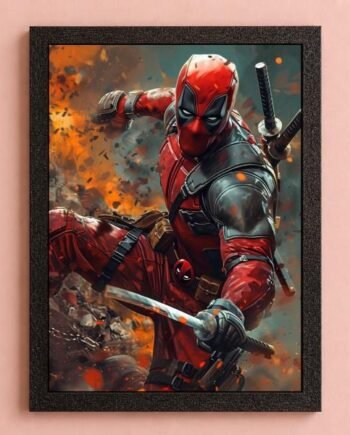 Deadpool A4 Size Poster Frame#01 for Room Decor