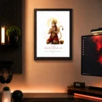 Lord Hanuman Ji A4 Size (8x12) Aesthetic Poster Frame for Door, Wall & Pooja Room - Image 2