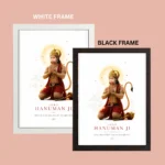Lord Hanuman Ji A4 Size (8x12) Aesthetic Poster Frame for Door, Wall & Pooja Room - Image 5