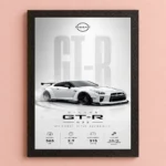 JDM Nissan GTR R35 Aesthetic A4 8*12inch Wall Art | Poster Frame for Bedroom, Living Room, Office & Hall