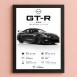 JDM Nissan GTR R35 Aesthetic A4 (Size) 8*12 inch Wall Art | Poster Frame for Bedroom, Living Room & Office