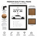JDM Nissan GTR R35 Aesthetic A4 (Size) 8*12 inch Wall Art | Decor Poster Frame for Bedroom, Living Room & Office - Image 3