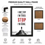Discipline photo frames for wall – motivational quotes frames – poster with frame – Discipline poster for Room decor – Quotes walls frames – (8 X 12 inches) A4 Size (I don’t stop when I’m tired. I stop when I’m done.) - Image 3
