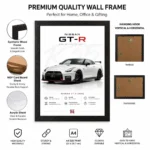 JDM Nissan GTR R35 Aesthetic A4 (Size) 8*12 inch Wall Art | Decor Poster Frame for Bedroom, Living Room & Office - Image 3