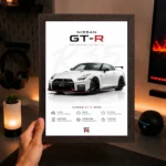 JDM Nissan GTR R35 Aesthetic A4 (Size) 8*12 inch Wall Art | Decor Poster Frame for Bedroom, Living Room & Office - Image 4