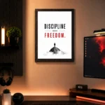 Discipline photo frames for wall - motivational quotes frames - poster with frame - Discipline poster for Room decor - Quotes walls frames - (8 X 12 inches) A4 Size (Discipline equals freedom) - Image 2