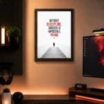 Discipline photo frames for wall – motivational quotes frames – poster with frame – Discipline poster for Room decor – Quotes walls frames – (8 X 12 inches) A4 Size (Without discipline, success is impossible, period) - Image 2