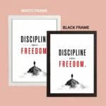 Discipline photo frames for wall - motivational quotes frames - poster with frame - Discipline poster for Room decor - Quotes walls frames - (8 X 12 inches) A4 Size (Discipline equals freedom) - Image 5