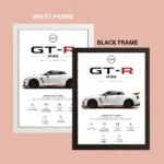 JDM Nissan GTR R35 Aesthetic A4 (Size) 8*12 inch Wall Art | Decor Poster Frame for Bedroom, Living Room & Office - Image 5
