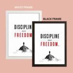 Discipline photo frames for wall - motivational quotes frames - poster with frame - Discipline poster for Room decor - Quotes walls frames - (8 X 12 inches) A4 Size (Discipline equals freedom) - Image 5