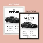 JDM Nissan GTR R35 Aesthetic A4 (Size) 8*12 inch Wall Art | Poster Frame for Bedroom, Living Room & Office - Image 5