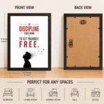 Discipline photo frames for wall – motivational quotes frames – poster with frame – Discipline poster for Room decor – Quotes walls frames – (8 X 12 inches) A4 Size (To discipline your mind is to set yourself free). - Image 6